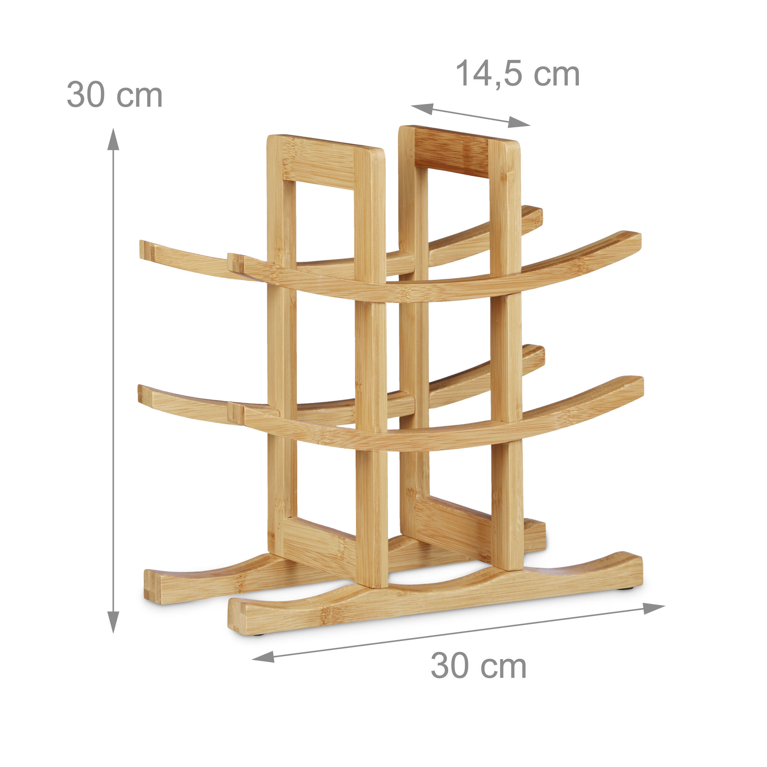 WEINREGAL - Hellbraun, Holz (30/30/14.5cm) - Relaxdays