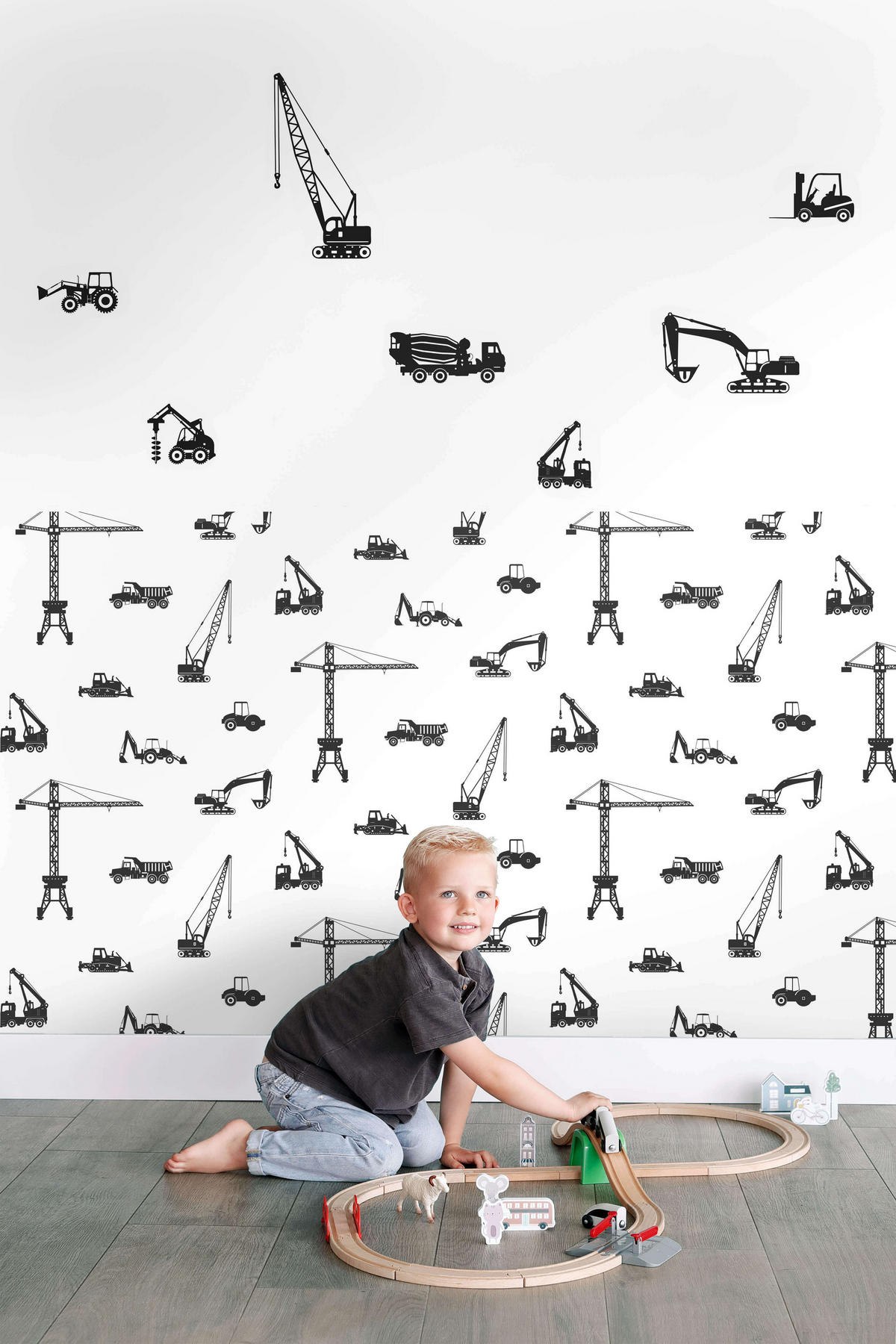 WANDTATTOO Fahrzeuge 47.5 x 66 cm - Schwarz, Papier (47.5/66/66cm) - ESTAhome