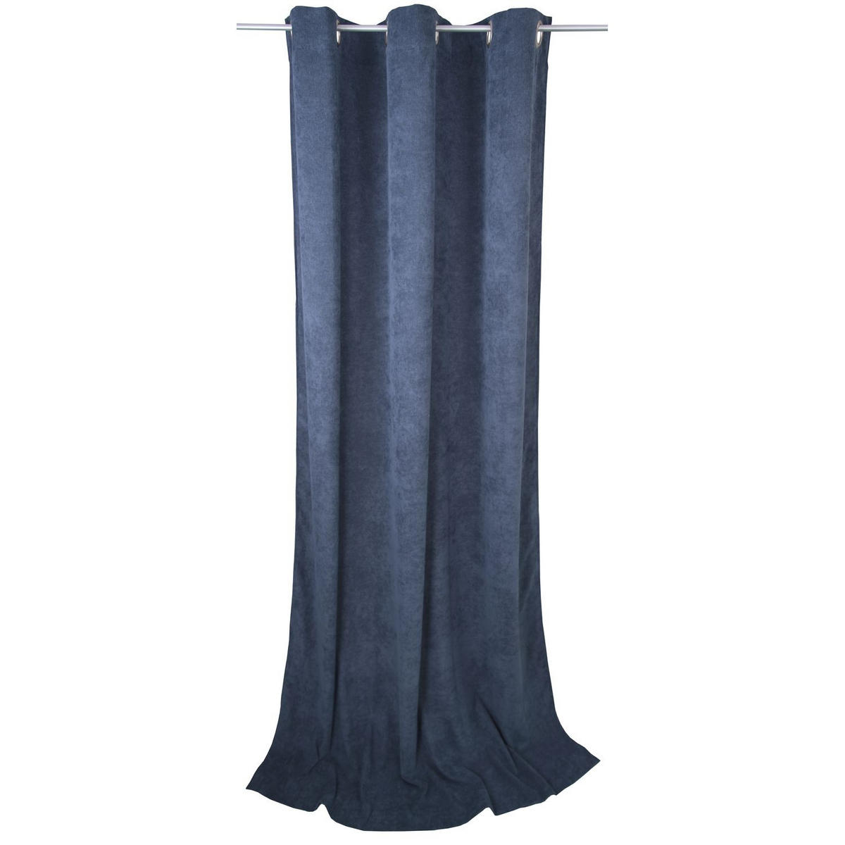 BLICKDICHTER ÖSENVORHANG CASUAL CORD - Blau, Textil (140/0.5/245cm) - Tom Tailor