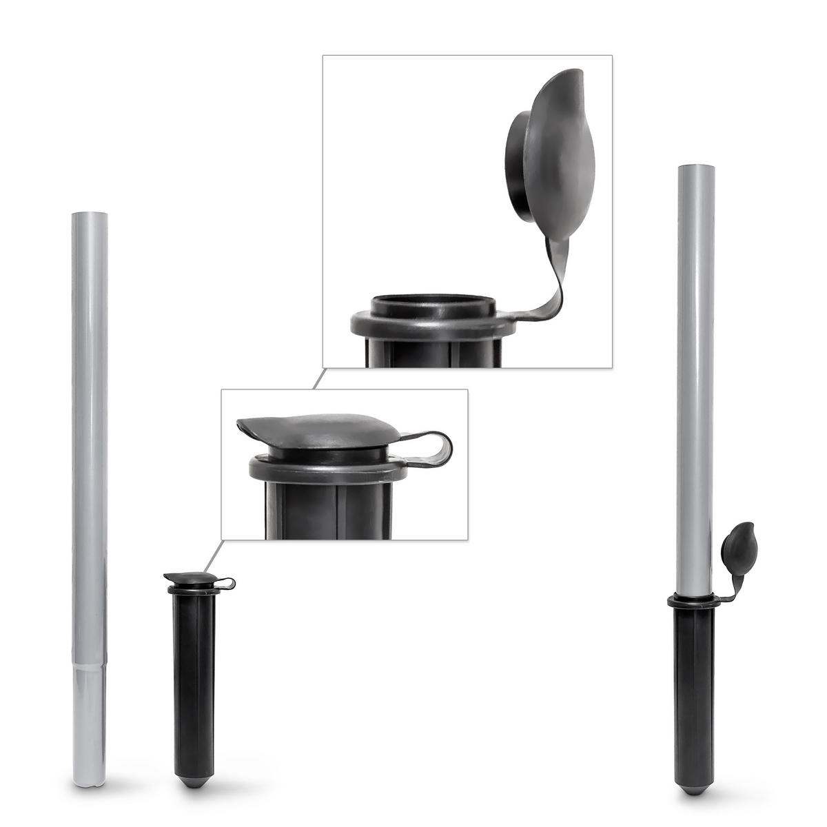 WÄSCHESPINNE - Silberfarben, Kunststoff/Metall (242/184/242cm) - Relaxdays