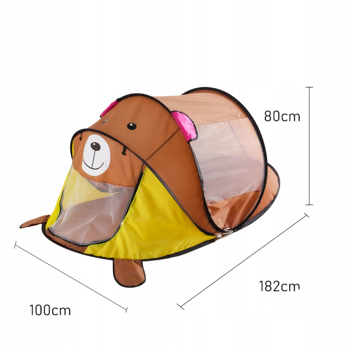 SPIELZELT Strandzelt Kinder Braun - Braun, Kunststoff (100/182cm) - KRUMAD