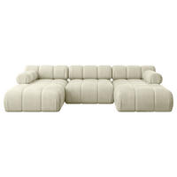 WOHNLANDSCHAFT modulares Sofa Tesso-U1 - 285x160x70 cm Beige Velours - Beige, Holzwerkstoff/Textil (285/70/160cm) - ALTDECOR