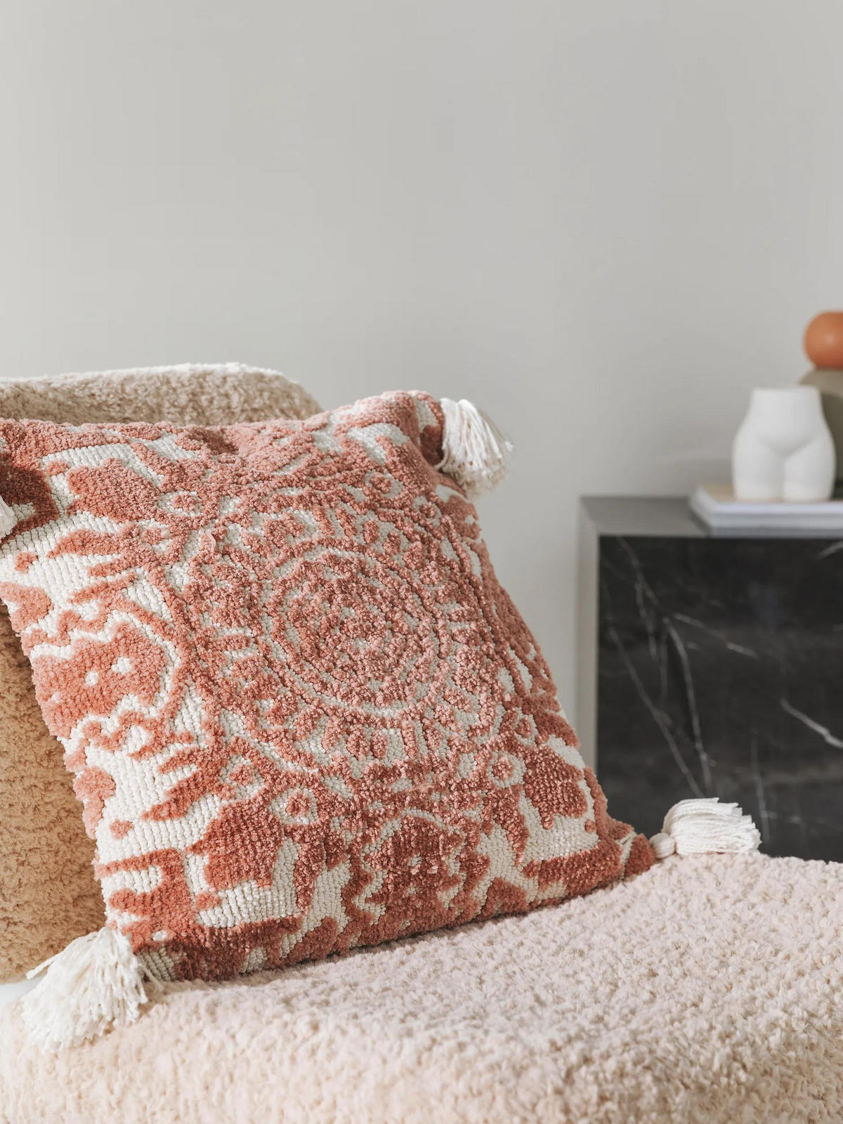 KISSENBEZUG Elias Terracotta 45x45 cm - Terracotta, Textil (45/45cm) - benuta Nest