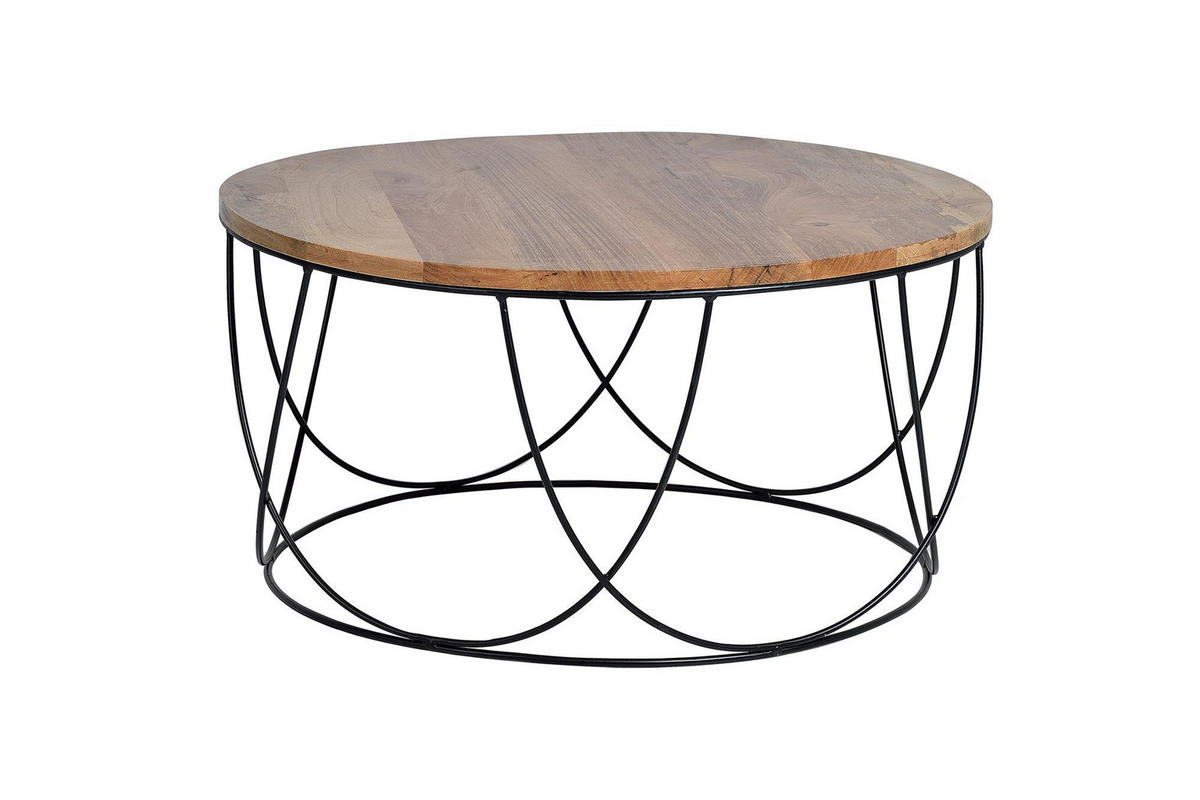 COUCHTISCH aus Metall und Holz - Braun, Holz (80/80/41cm) - Giner y Colomer