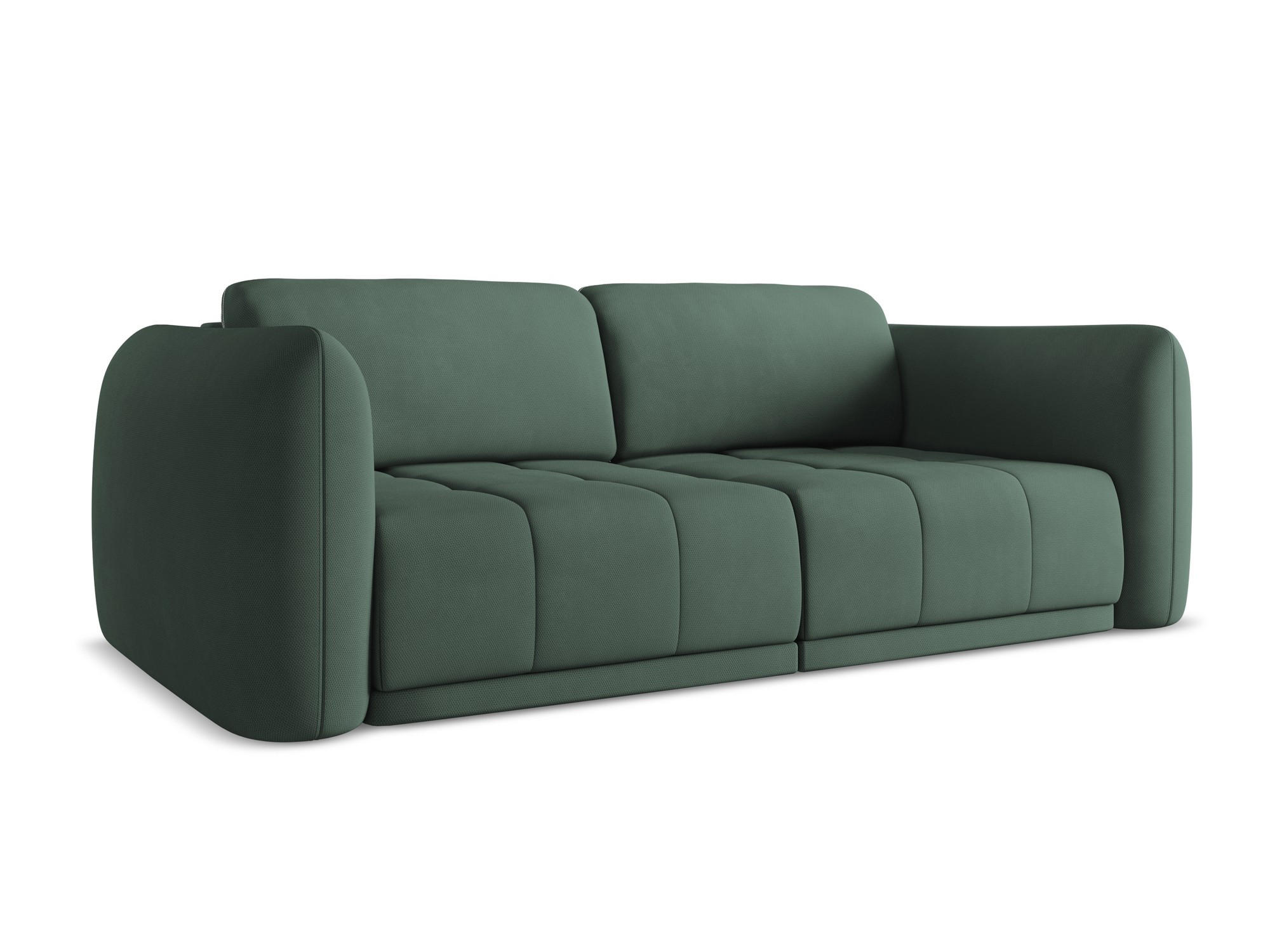 3-SITZER SOFA Chenille Stoff Grün - Schwarz/Grün, Kunststoff/Textil (210/74/105cm) - Makamii