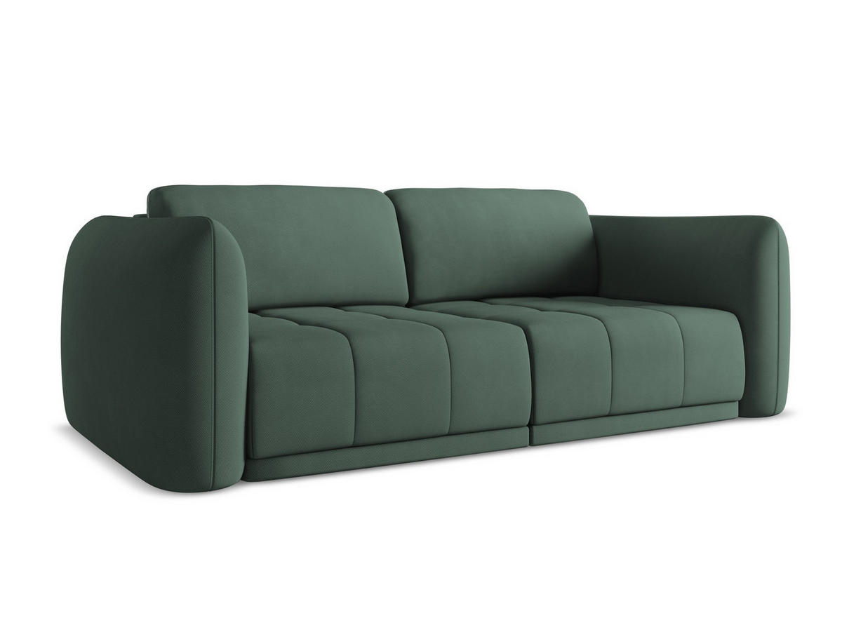 3-SITZER SOFA Chenille Stoff Grün - Schwarz/Grün, Kunststoff/Textil (210/74/105cm) - Makamii