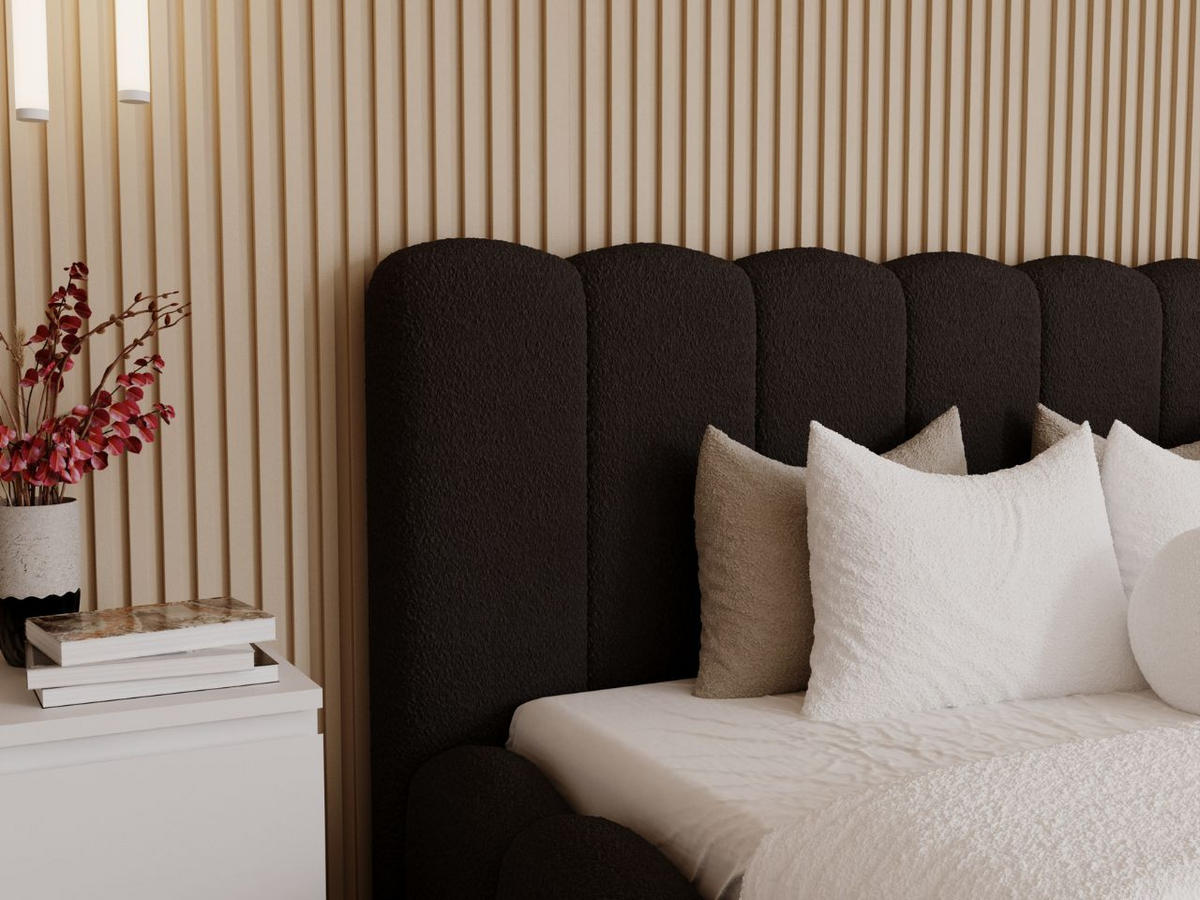 POLSTERBETT Smile 200x200 Bouclé-Stoff Schwarz - Schwarz, Textil (200/200cm) - Graingold