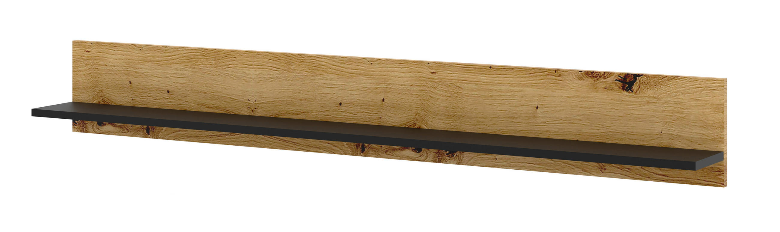 WANDREGAL Artisan Eiche, Schwarz 150/20/16 - Schwarz, Holzwerkstoff (150/20/16cm) - RAUMHIRSCH FURNITURE