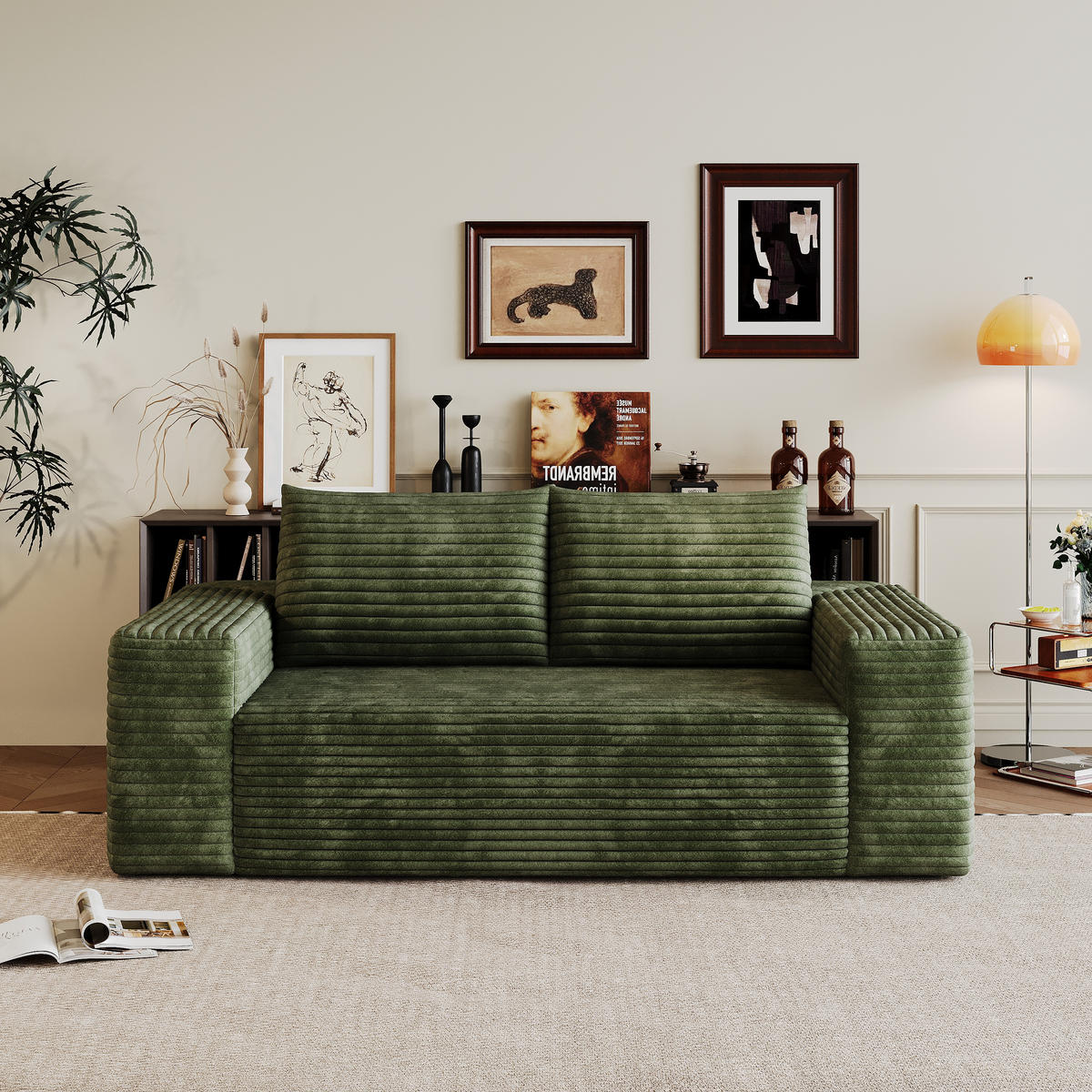 2-SITZER-SOFA DE-34704 Boneless-Modul Grün - Grün, Textil (90/83/180cm) - ComfortXL