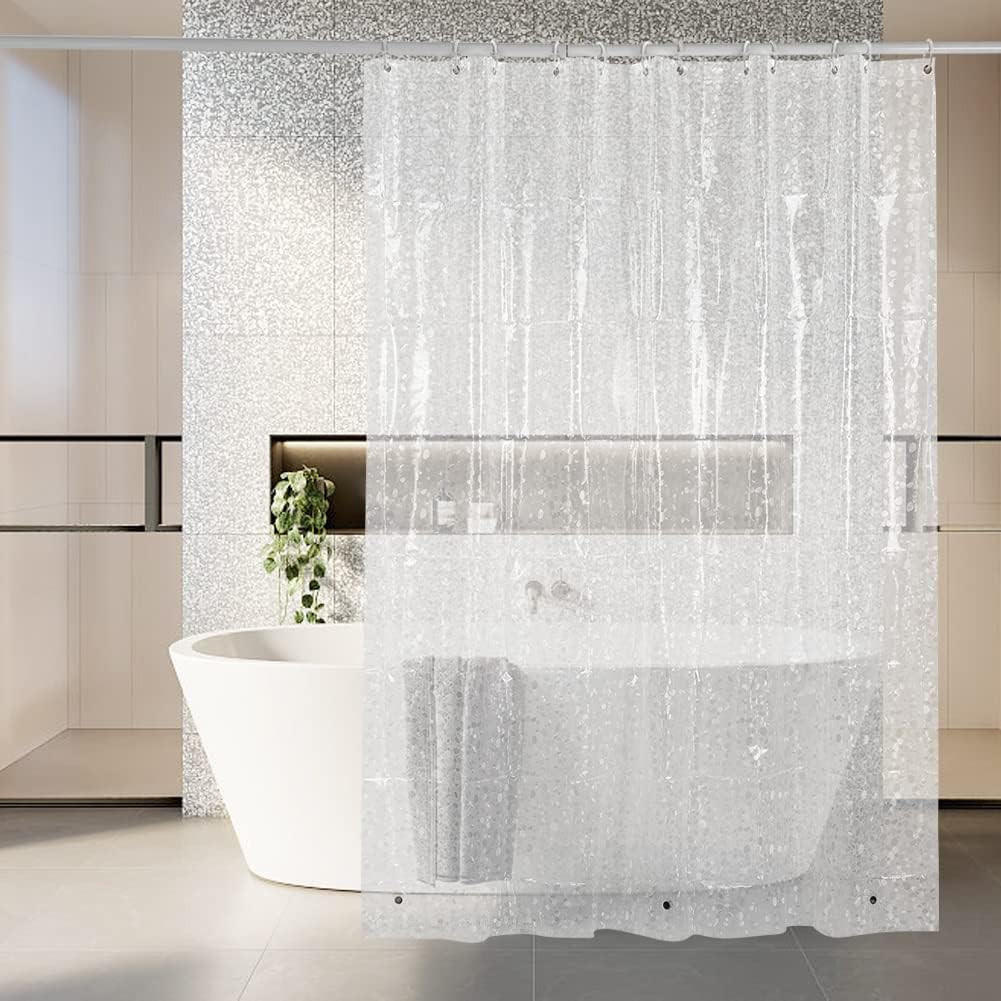 DUSCHVORHANG schimmelresistent schnelltrocknend 3D halbdurchsichtig EVA waschbar transparent Muster Kieselsteine transluzent - Multicolor, Kunststoff (180/180cm) - MCBOSON