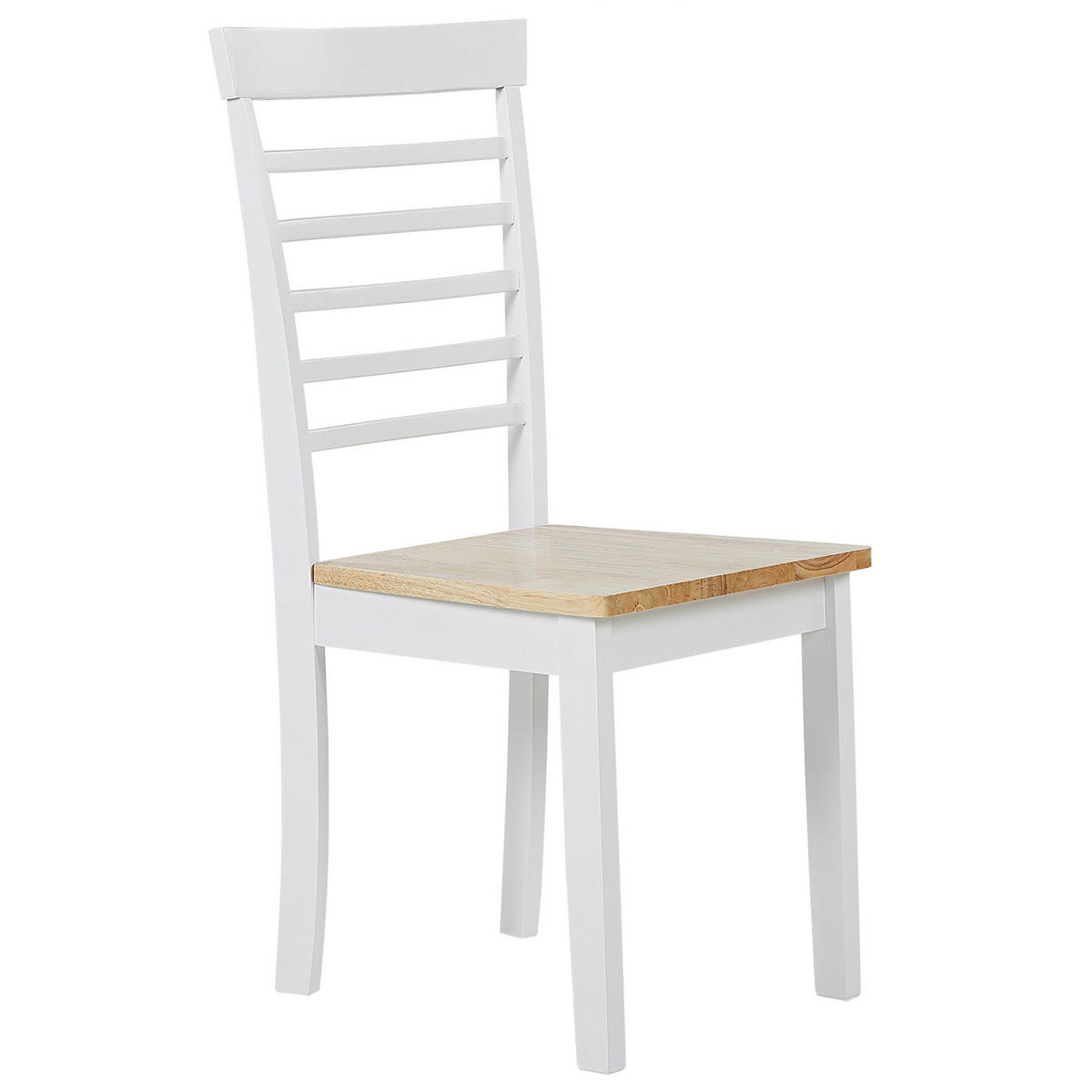 ÉTKEZŐSZÉK 2 darabos Szett Kaucsukfa Világos fa színű Battersby - fehér/világosbarna, fa (40/94/40cm) - Beliani