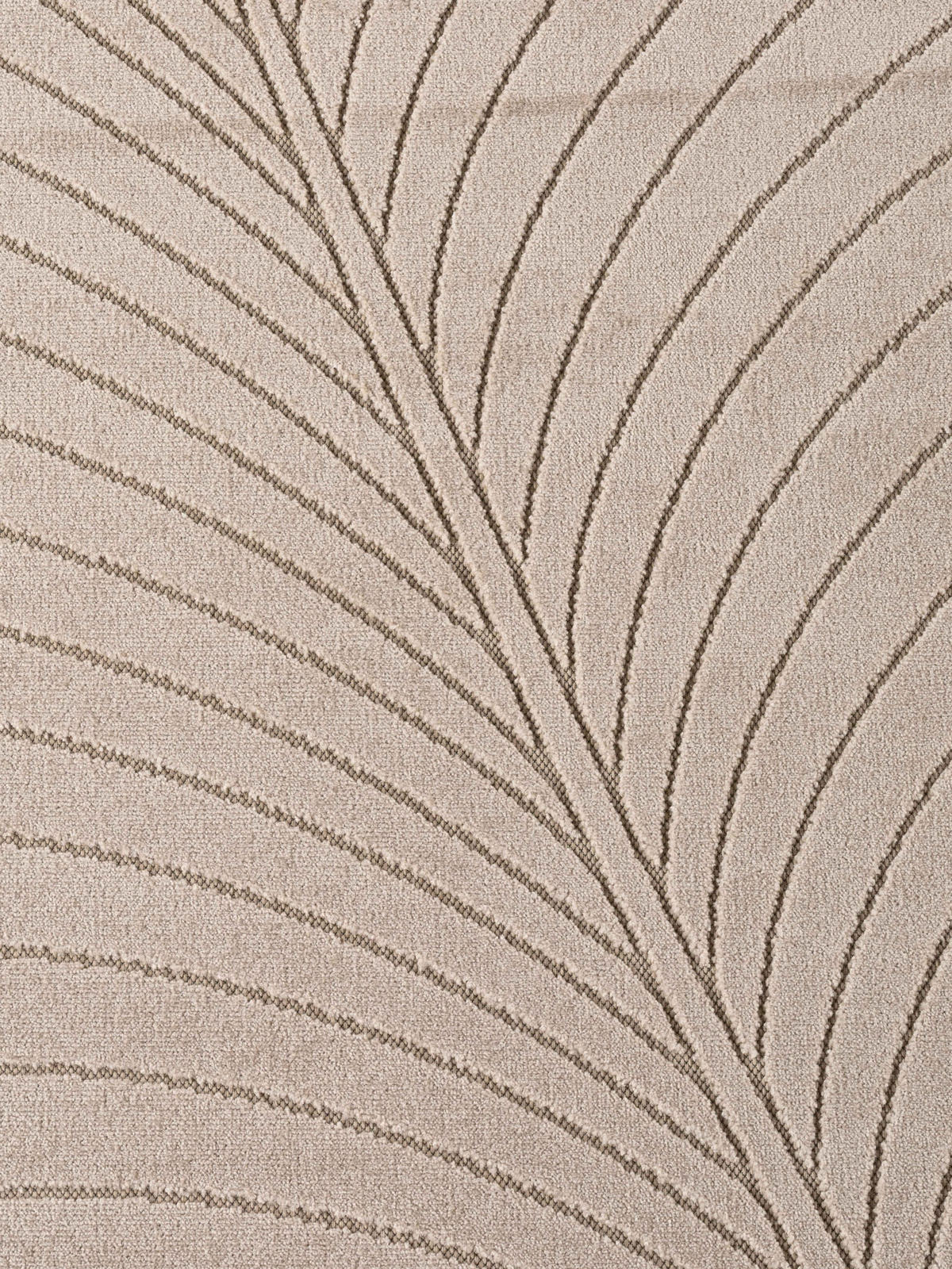 LÄUFER Outdoor, Fußbodenheizung-geeignet, mit Blattmotiv, aus Polypropylen, ENGADIN in Beige, 80 x 150 cm - Beige, Textil (80/150cm) - KADIMA DESIGN