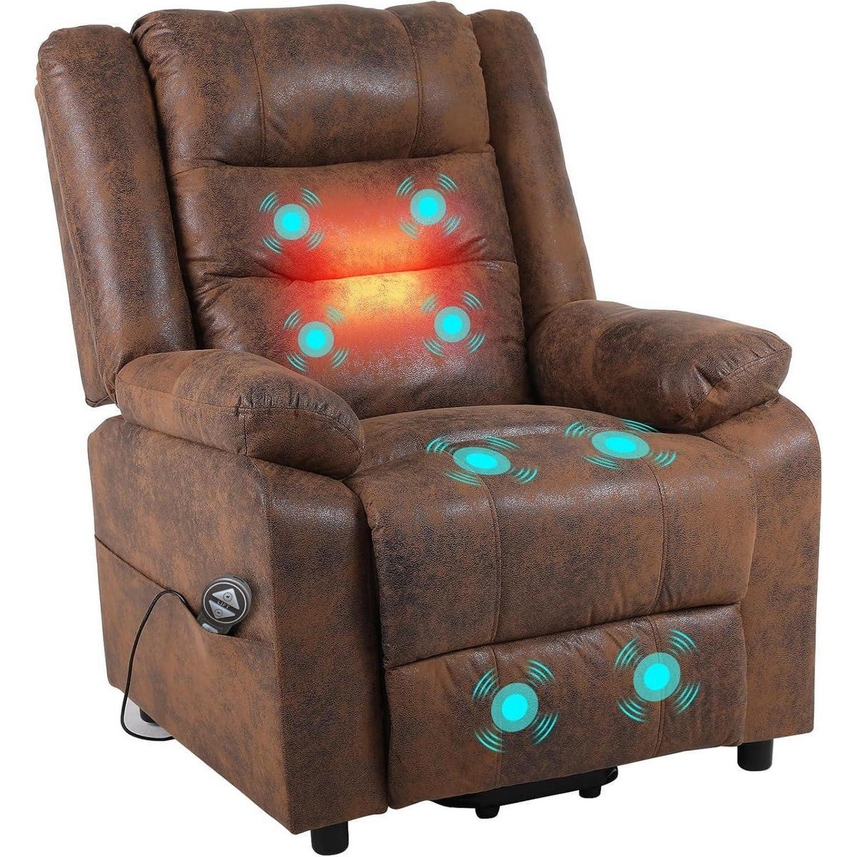 FERNSEHSESSEL mit Aufstehhilfe und Massagefunktion Braun - Braun, Kunststoff (84/137/164cm)