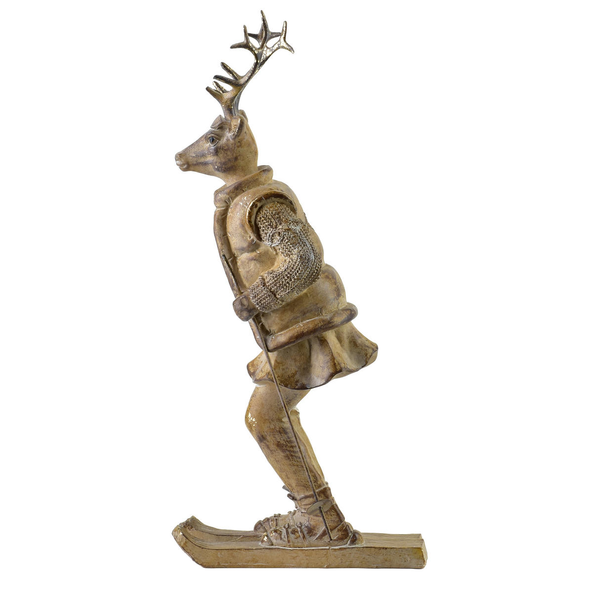 DEKOFIGUR Santa Lila Braun 16x11x32,5 cm Kunststoff - Braun, Kunststoff (11/32.5/16cm) - Mondex