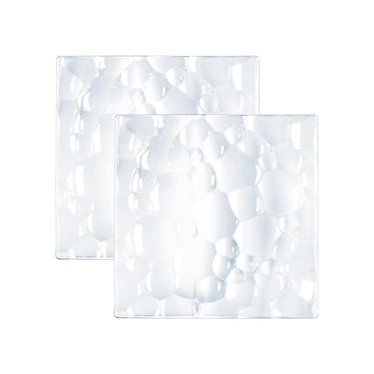 PLATTE QUADRATISCH Sphere transparent 21 x 21 cm 2er Set - Transparent, Glas (21/1.9/21cm) - Nachtmann