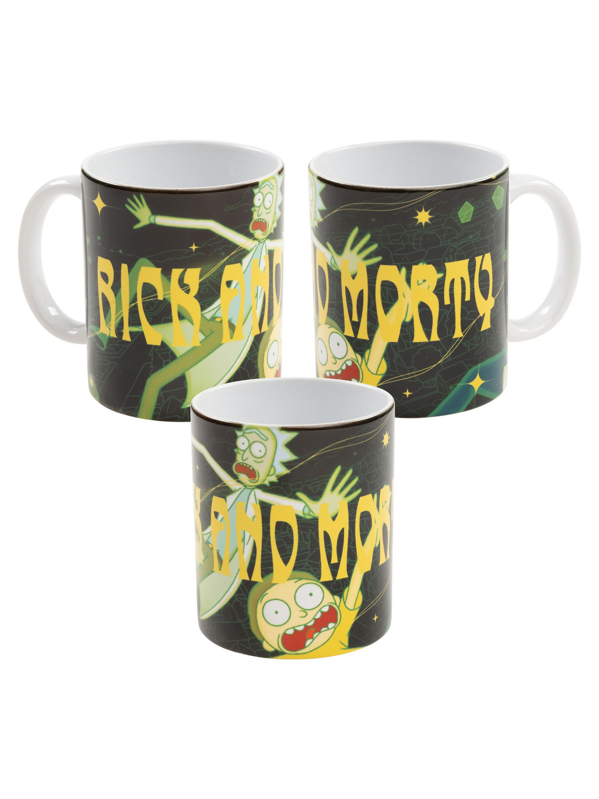 KAFFEEBECHER Rick and Morty Teleport Schwarz 320 ml - Schwarz, Keramik (0.32L) - United Labels