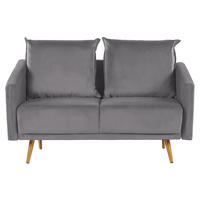 2-SITZER-SOFA Samtstoff Grau Maura - Grau, Textil (130/83/78cm) - Beliani