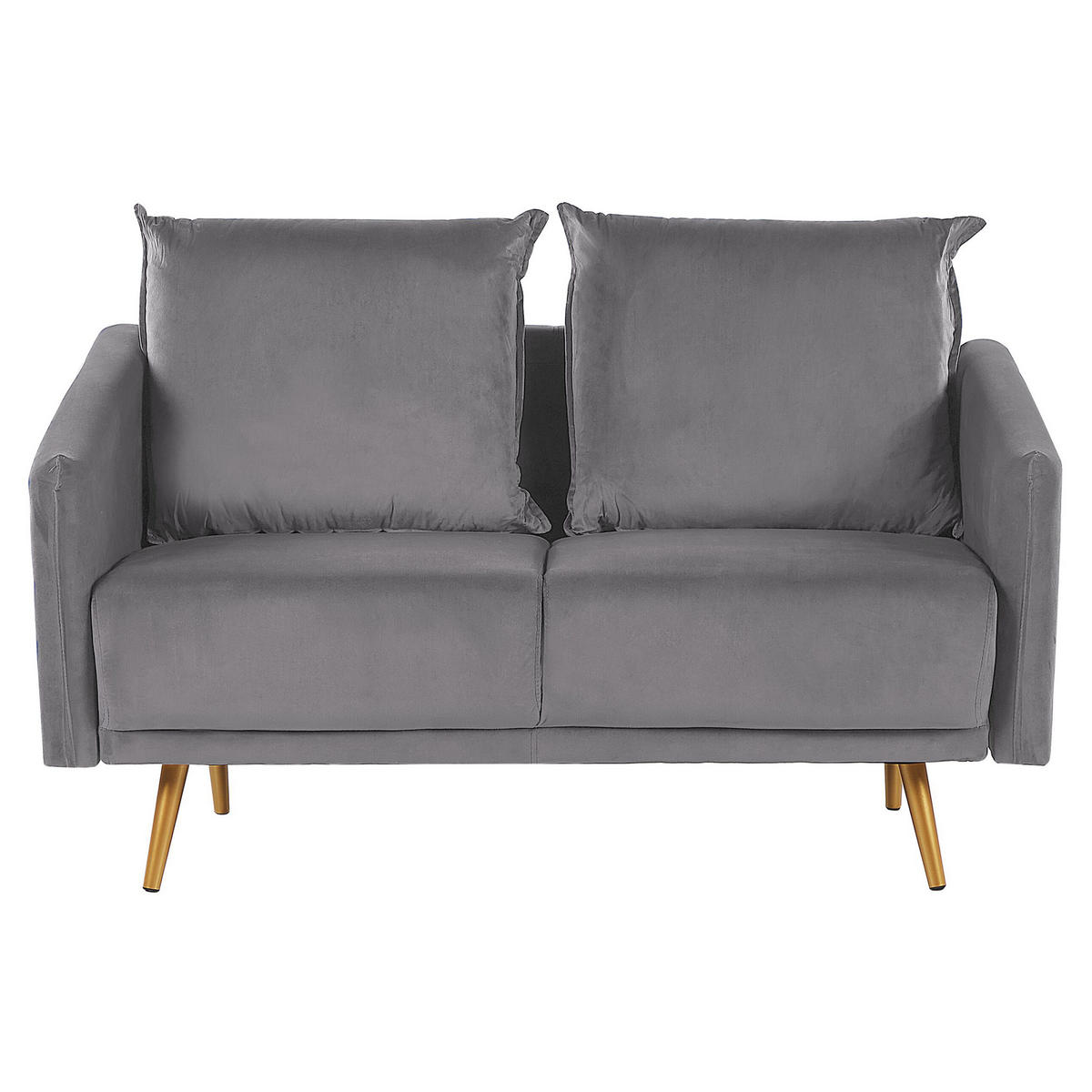 2-SITZER-SOFA Samtstoff Grau Maura - Grau, Textil (130/83/78cm) - Beliani