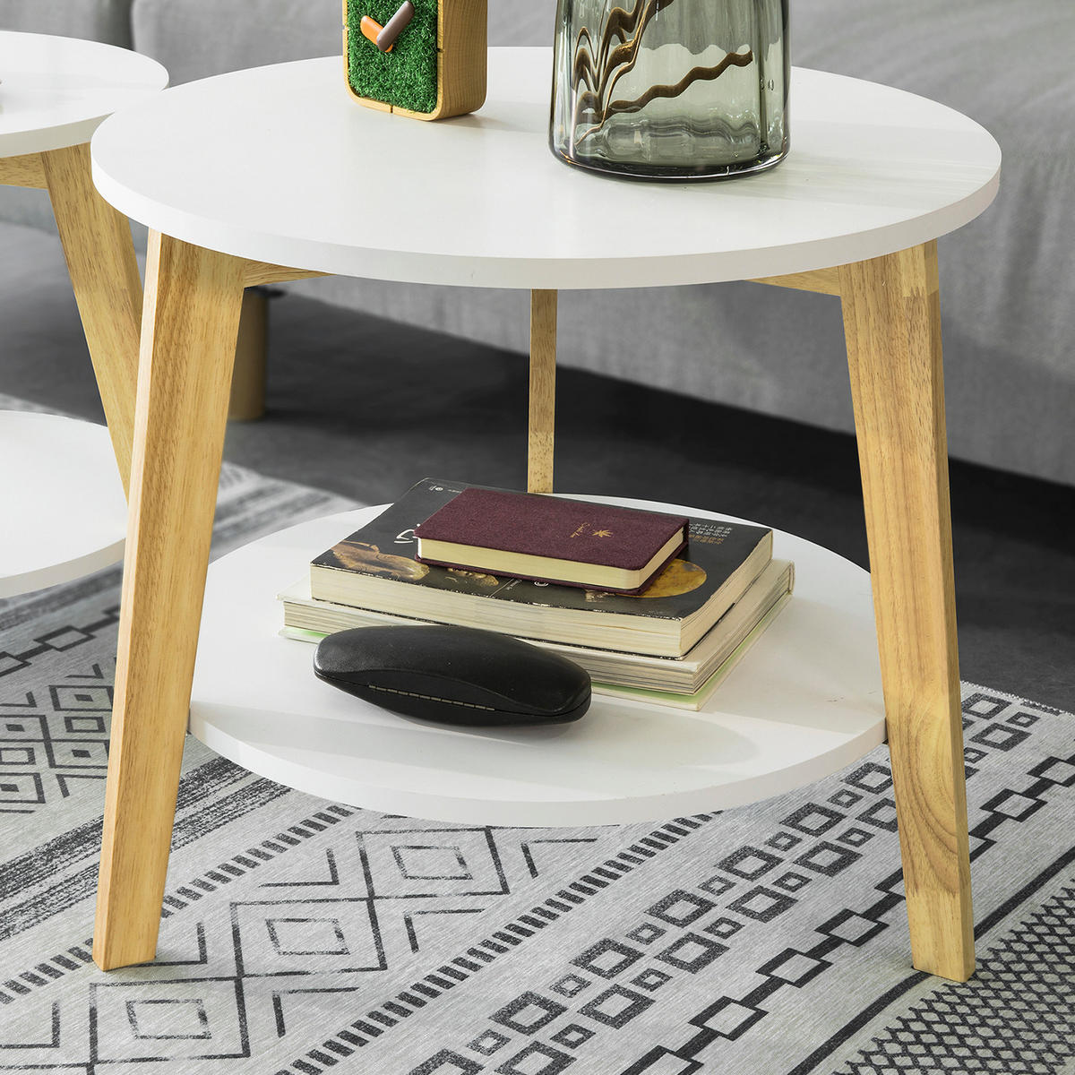 COUCHTISCH 2er Set Weiß - Weiß, Holzwerkstoff (46/50/45cm) - SoBuy