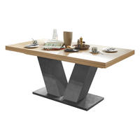 ESSTISCH ausziehbar Elena 160x90x76 Graphit/Asteiche - Graubraun, Holzwerkstoff (160/90/76cm) - 58aufmkessel