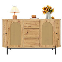 SIDEBOARD 140/38/77,5 cm Natur aus MDF mit Rattan-Türen und Schubladen - Naturfarben, Holzwerkstoff (38/77.5/140cm) - OKWISH