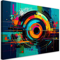 LEINWANDBILD Bunte Abstrakt Kreise Räder 120x80cm - Multicolor, Textil (120/80cm) - Feeby