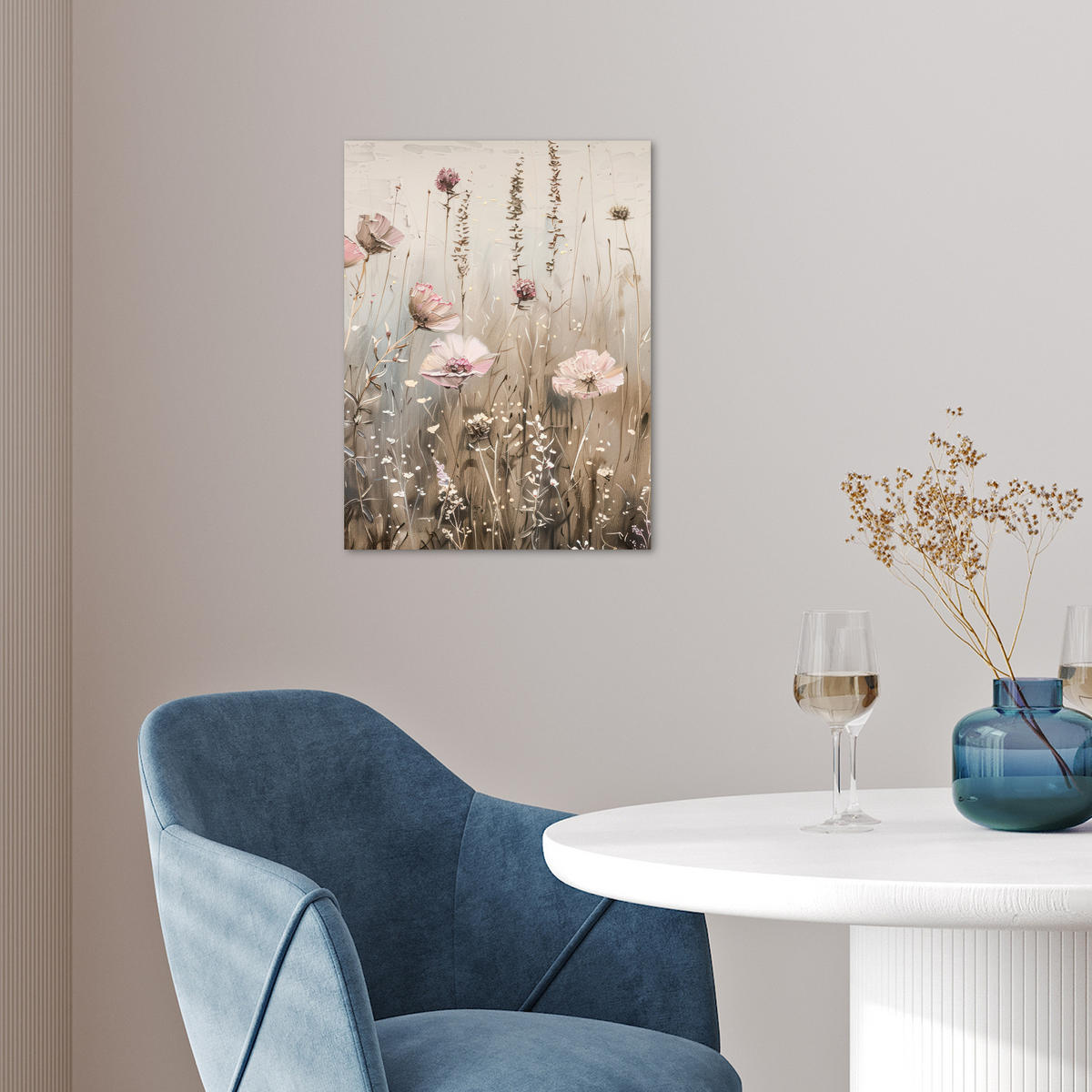 POSTER Blumen - Rosa - Modern - Beige 30x40 cm - Beige, Papier (30/40/0.1cm) - MuchoWow