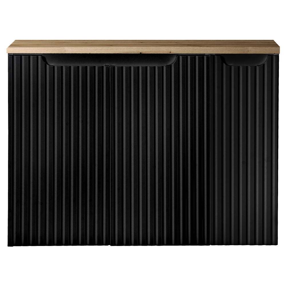 WASCHBECKENSCHRANK Newport-56 - Schwarz, Holzwerkstoff (80/60/40cm) - Lomado
