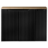 WASCHBECKENSCHRANK Newport-56 - Schwarz, Holzwerkstoff (80/60/40cm) - Lomado