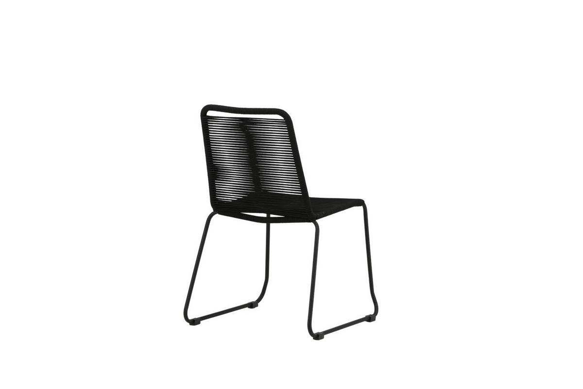 GARTENSTUHL 2er Set Schwarz - Schwarz, Holzwerkstoff (57/86/59cm) - ebuy24
