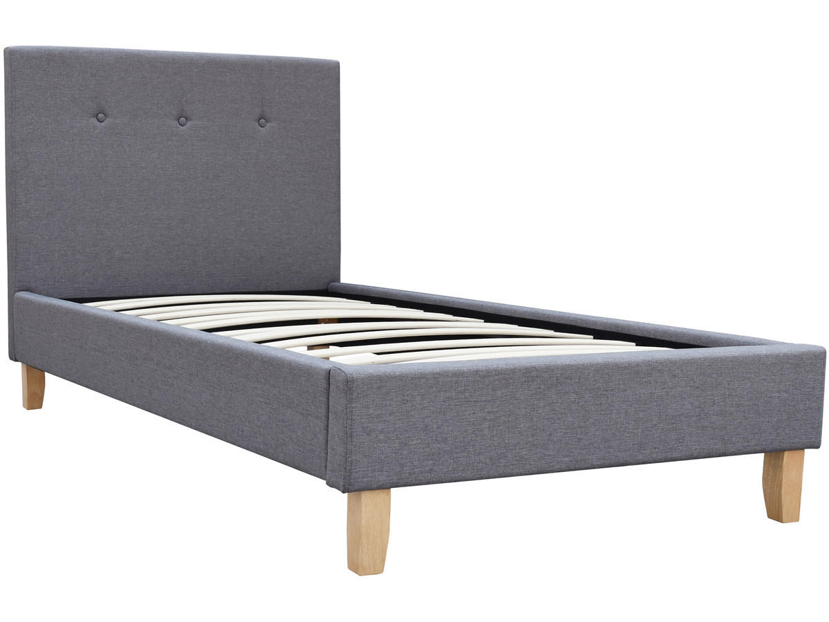 BETT elise Grau - Hellgrau, Textil (190/90cm) - Habitat Garten