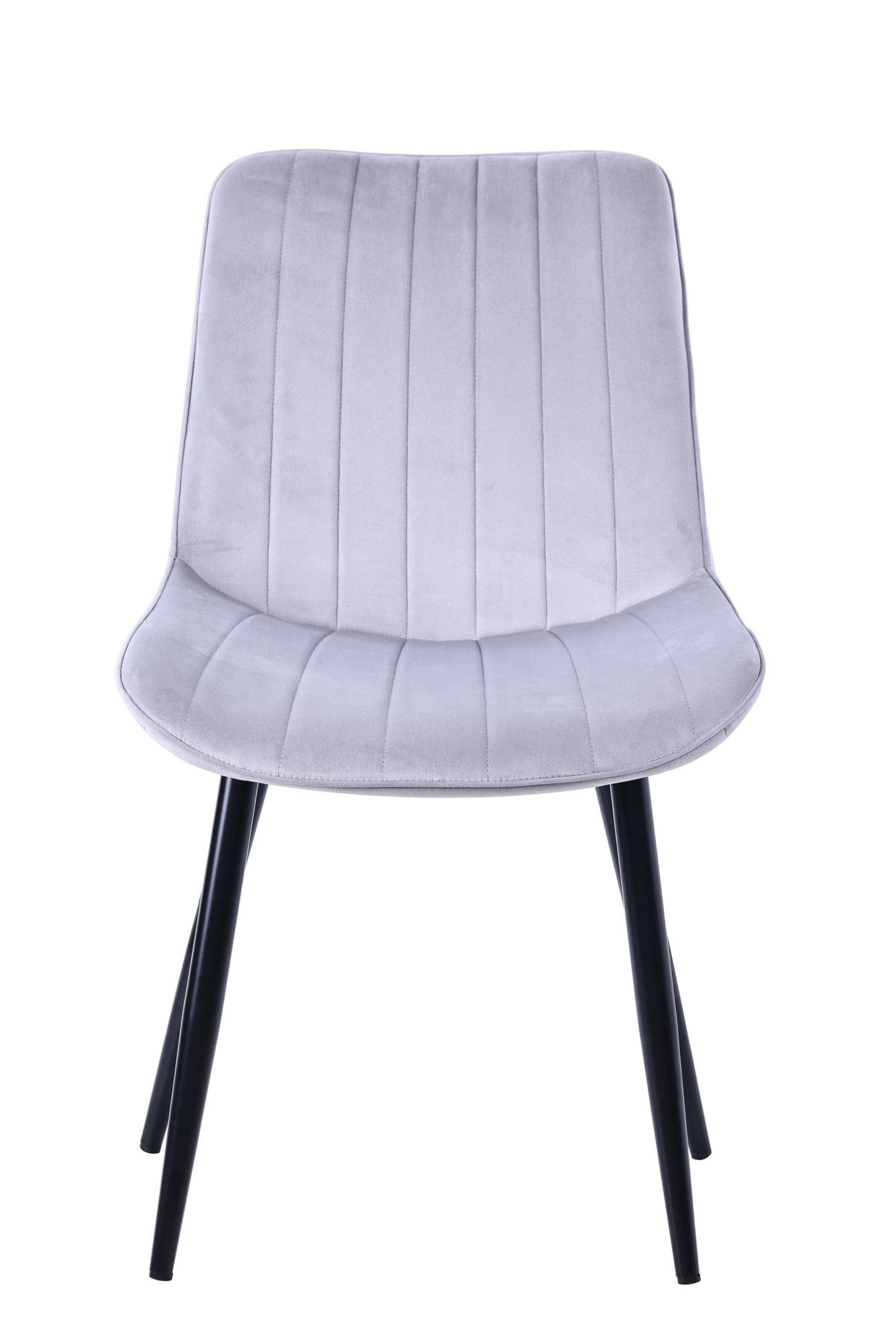 STUHL-SET 2 Stück aus Samt in Modernem Stil-YZ1 - Hellgrau, Textil/Metall (53/88/62.5cm) - HOMAVO