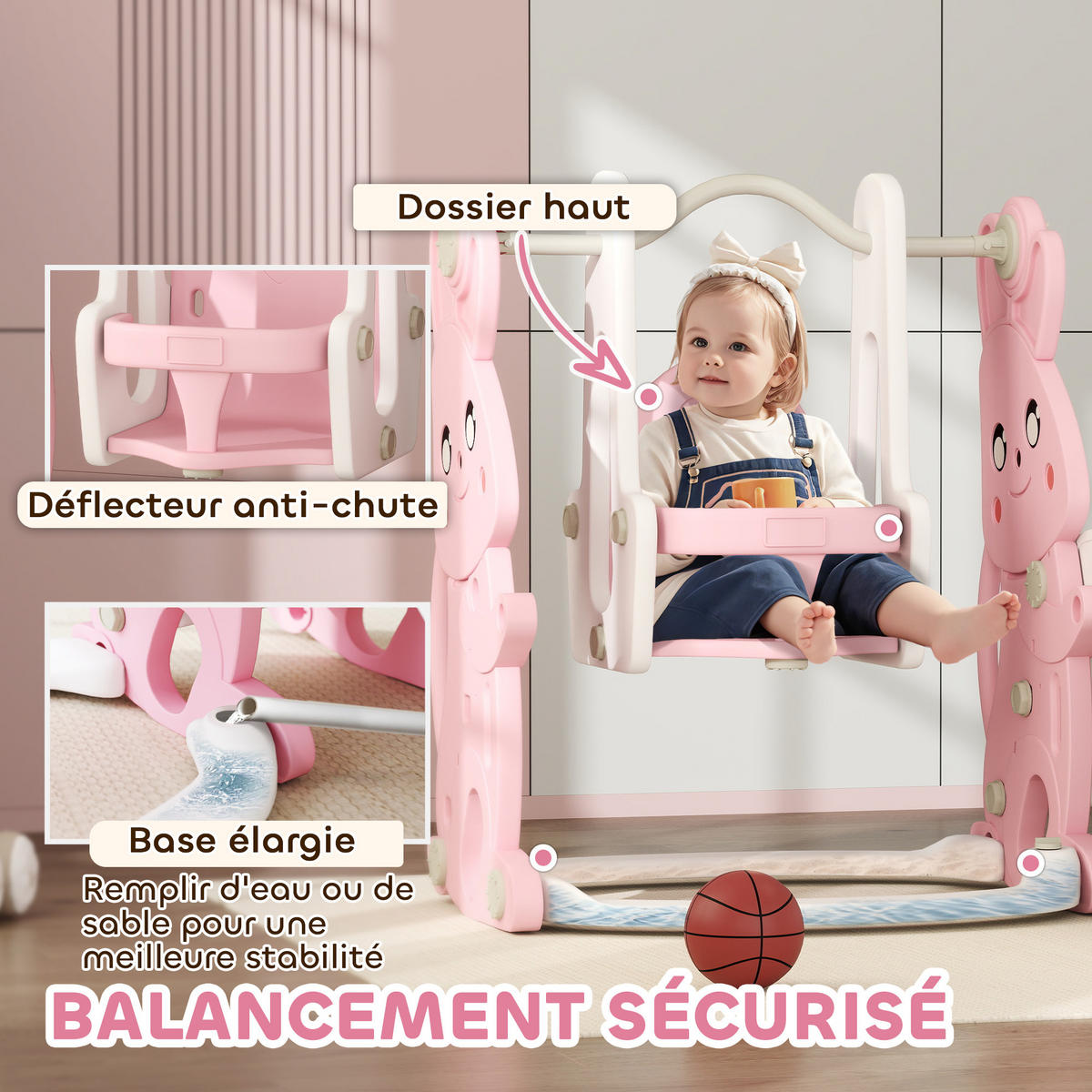 KINDERRUTSCHE DE-17979 Pink - Pink, Kunststoff (160/107/147.5cm) - ComfortXL