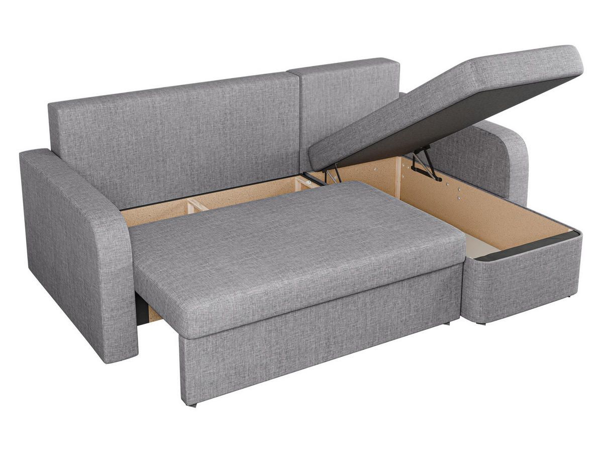 ECKSOFA Totii - Schwarz/Grau, Holz/Kunststoff (210/153cm) - MIRJAN24
