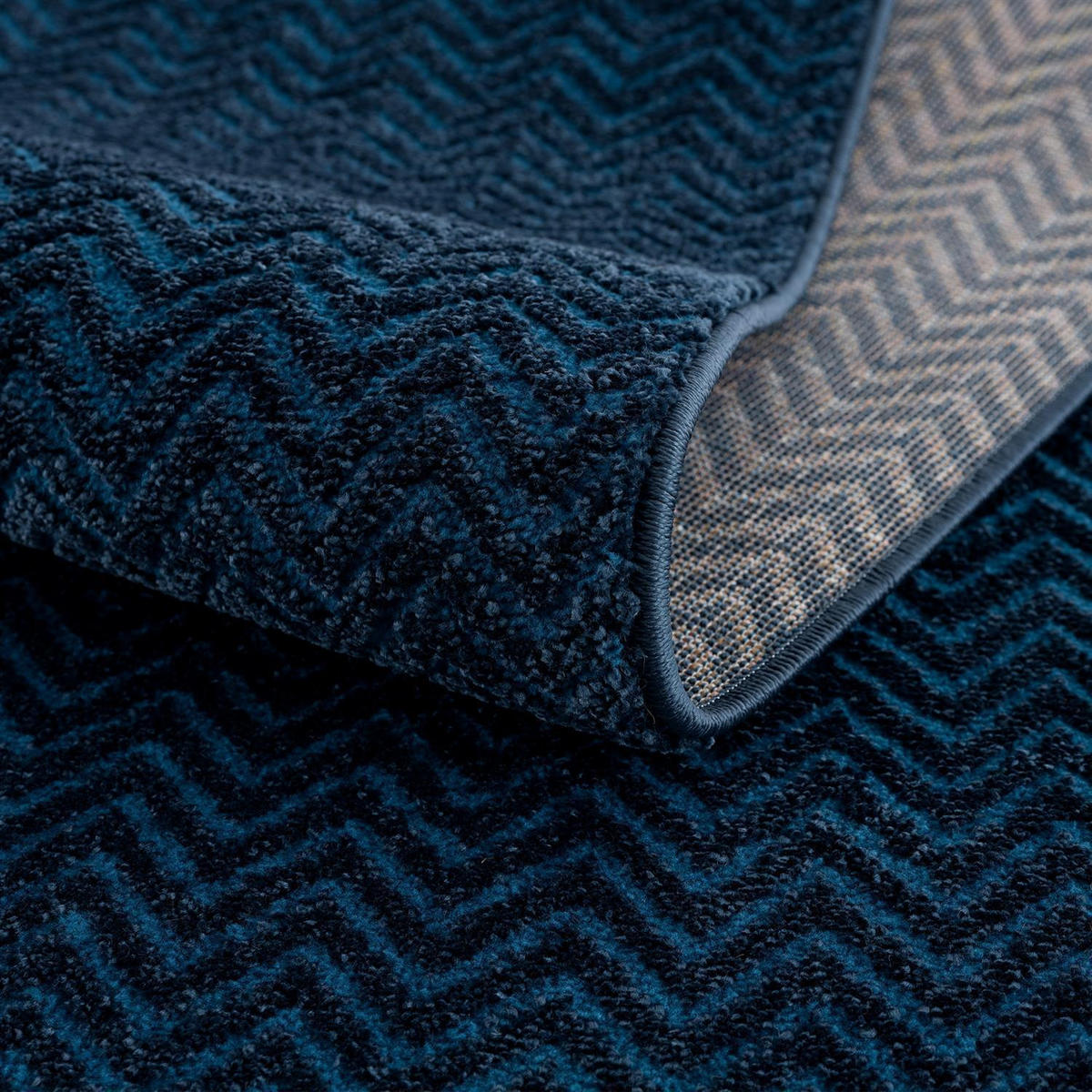KURZFLOR-TEPPICH Fancy 805 Blau 200x200 cm rund - Blau, Textil (200/200cm) - carpet city