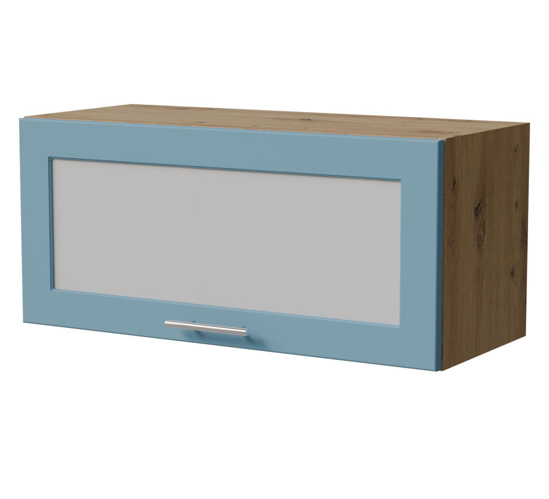 KLAPPHÄNGESCHRANK Bari W4BS/80 WKF Eiche Artisan / RAL 5024 pastellblau 80 / 32,5 / 36cm Blum Aventos - Blau/Eiche Artisan, Holz/Holzwerkstoff (80/36/32.5cm) - Feldmann-Wohnen