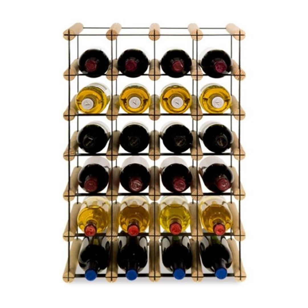 WEINREGAL Vinotega Mod Metal 62,5x42,5x24,5 cm 4x6 Flaschen Massives Kiefernholz Natur - Naturfarben, Holz (42.5/62.5/24.5cm) - PROREGAL