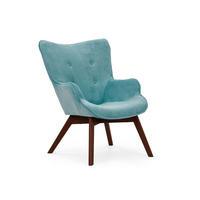 LOUNGESESSEL Lenari Türkis Cordstoff mit Füßen in Braun - Türkis/Braun, Holz/Textil (71/96/86cm) - S-Style Möbel