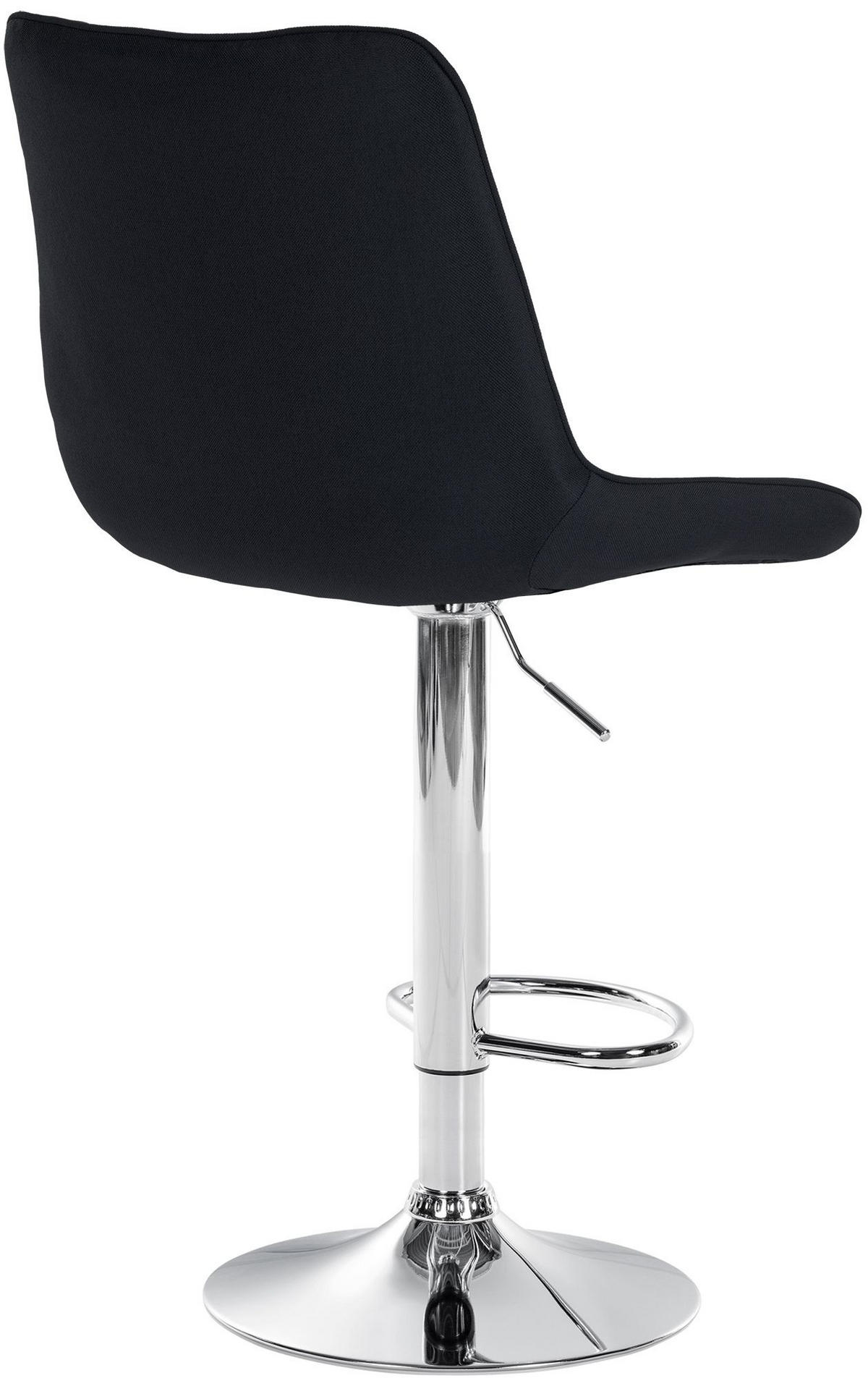 BARHOCKER RIO Schwarz Stoff Chrom - Schwarz, Textil/Metall (49.5/91/50cm) - DELUKE