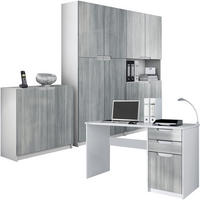 BÜROMÖBELSET Logan Fronten in Avola-Anthrazit - Anthrazit, Holzwerkstoff (246/185/60cm) - Vladon