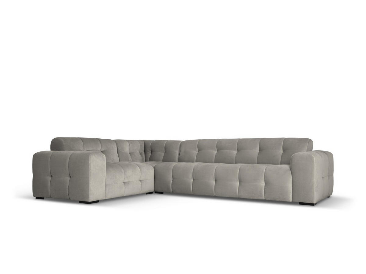 ECKSOFA links Kendal aus Samt dunkelgrau 6 Sitzplätze - Dunkelgrau, Textil (231/332cm) - Micadoni