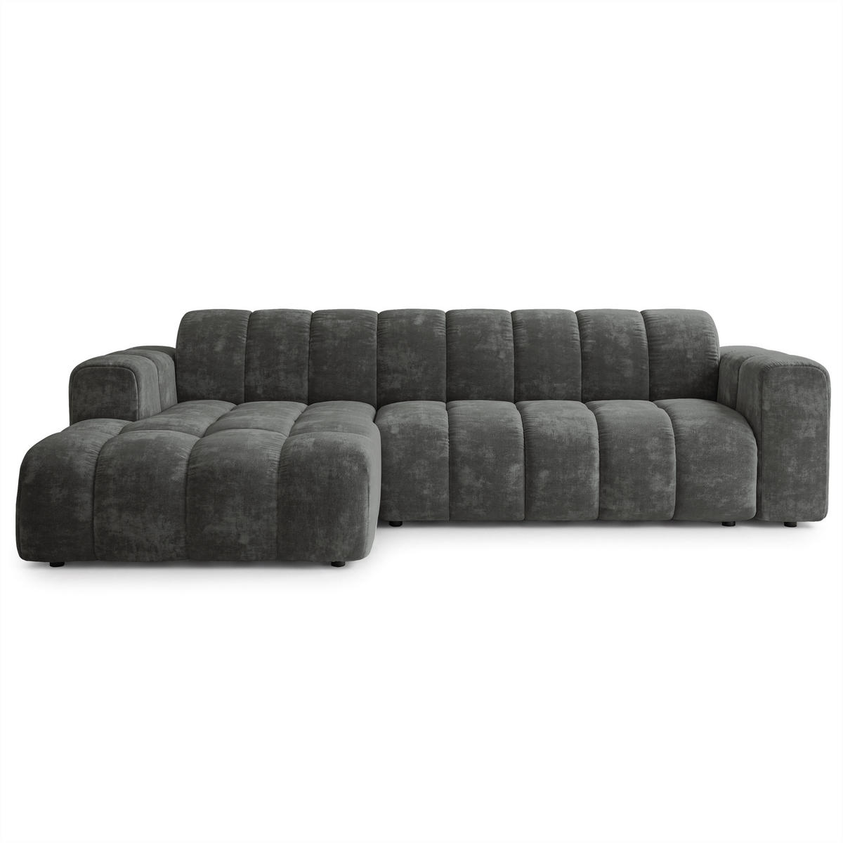 ECKSOFA SETIA LM L-S Grau Chenille - Grau, Holzwerkstoff (304/165cm) - MASSENO