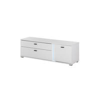 LOWBOARD M19 Weiß Matt 150/45/42 cm schmal - Weiß, Holzwerkstoff (150/45/42cm) - Livojo