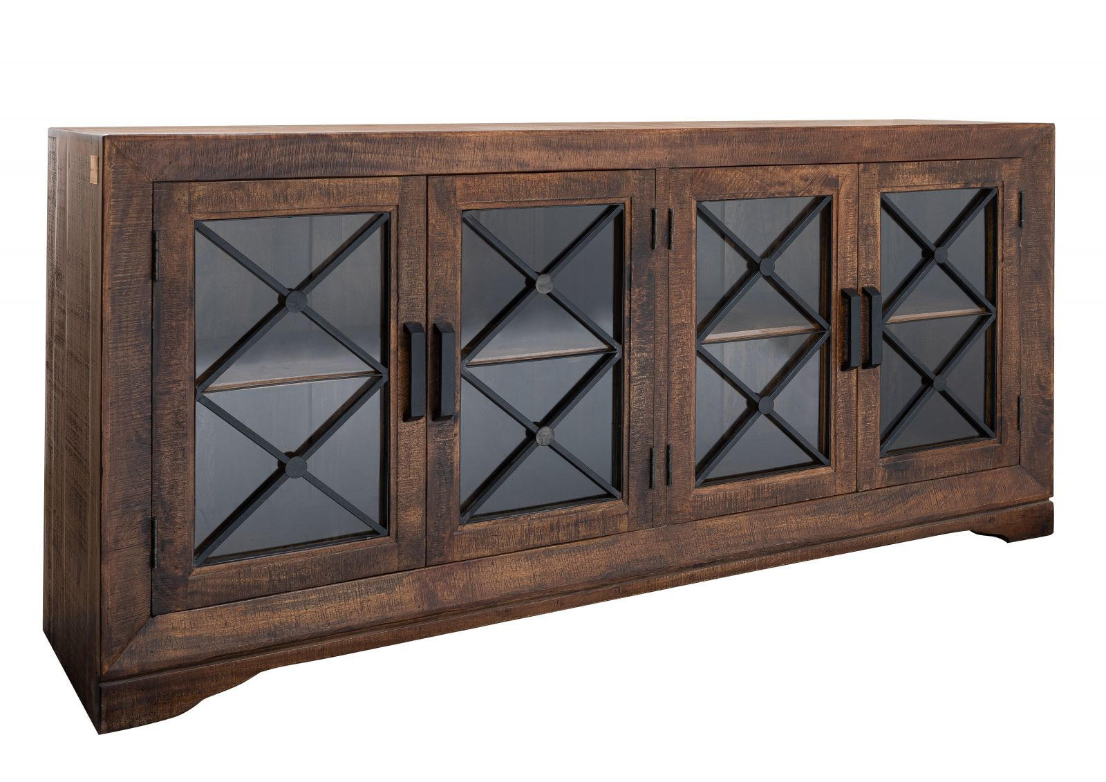 SIDEBOARD Mango 193x46x91 braun lackiert STILMÖBEL #117 - Braun, Holz (193/91/46cm) - Massivmoebel24