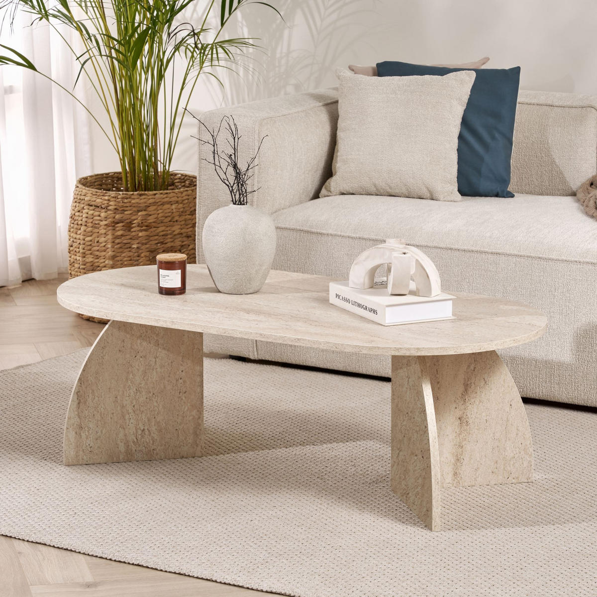 COUCHTISCH melina beige - Beige, Holz (120/60/40cm) - Habitat Garten