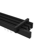 INNENLAUF-GARDINENSTANGEN-SET Smartline Lox 180 cm, 4-läufig, 14x35 mm Schwarz - Schwarz, Metall (180cm) - INTERDECO