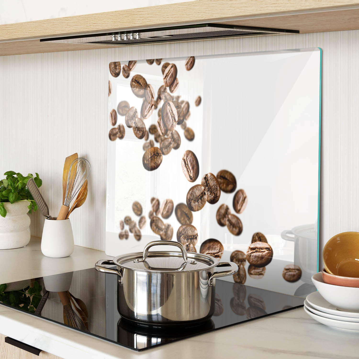 GLASPLATTE 60x52 cm Kaffeebohnen - Braun, Glas (60/0.4/52cm) - TULUP