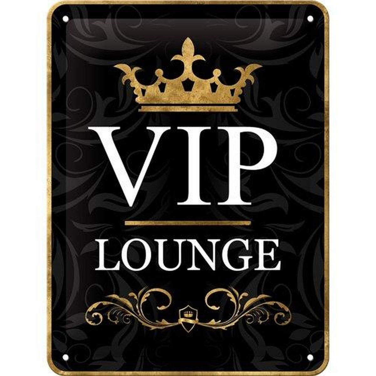 BLECHSCHILD 15/20 cm Achtung VIP Lounge - Multicolor, Metall (15/20/0.5cm) - Nostalgic-Art