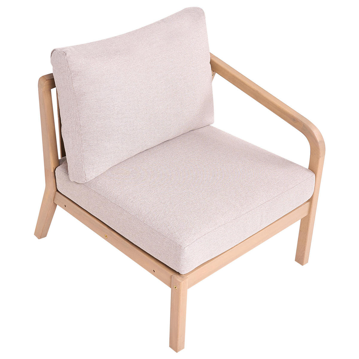 1-SITZER Garten-Eckmodul linksseitig Akazienholz Hellbraun Rivello - Hellbraun/Beige, Holz (68/84/80cm) - Beliani