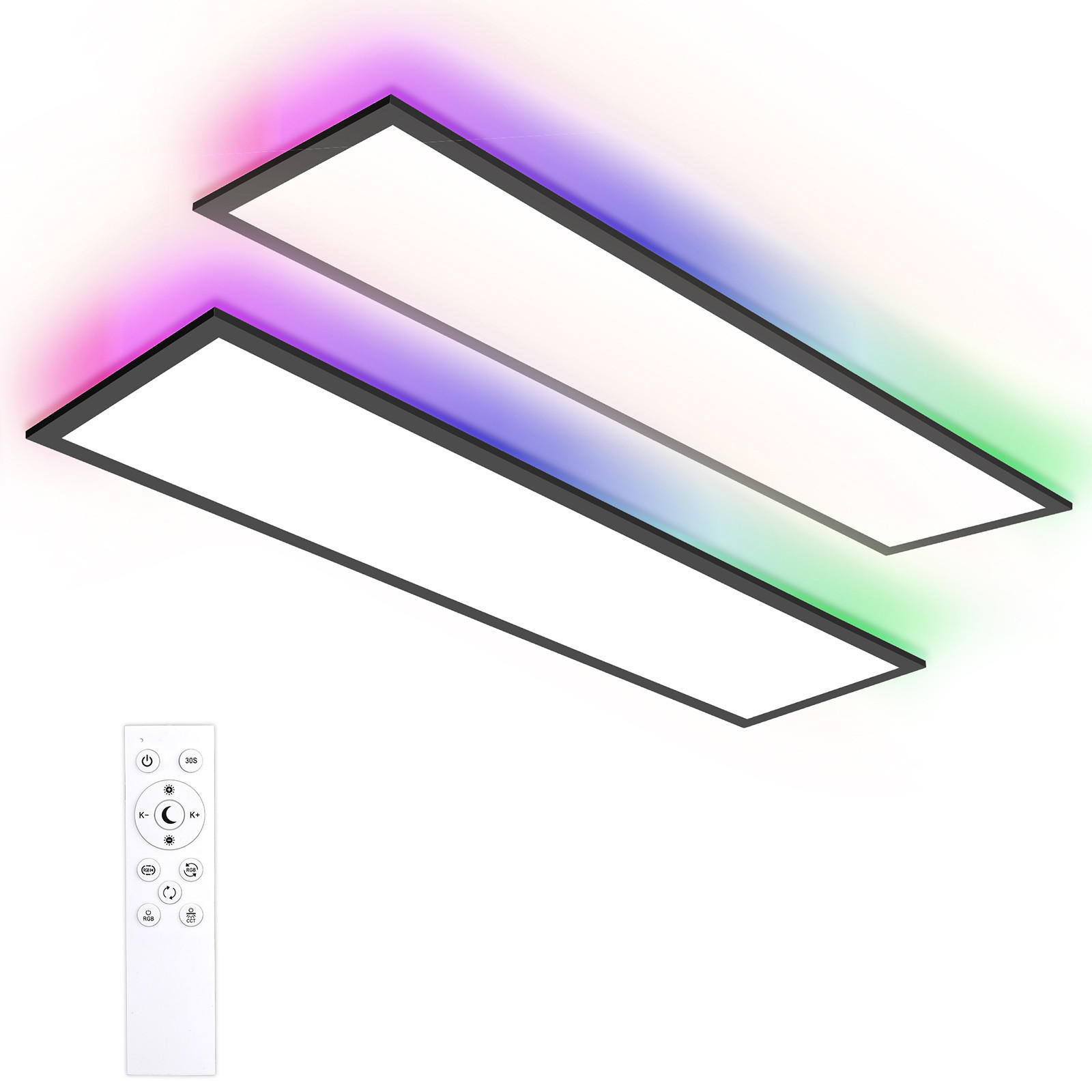 DECKENLEUCHTE PA1041FVB LED Panel 100/25/3.9 CM 2er-Set - Weiß, Metall (100/25/3.9cm) - LOVHAUS